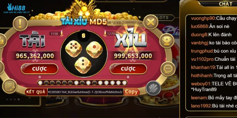 Các loại cược và tỷ lệ thanh toán trong Tài Xỉu MD5